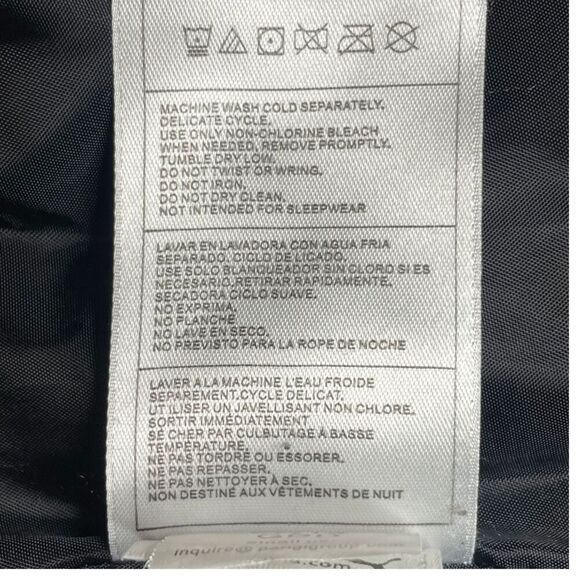 Puma Girls Puffer Hooded Jacket Size 4 Pockets Zip-Up Black & Pink - Picture 8 of 8